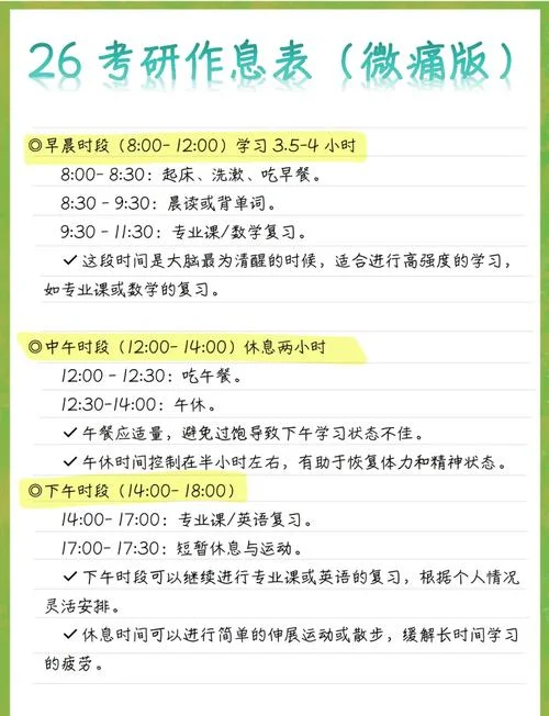 考研每天复习计划表-考研每日复习安排