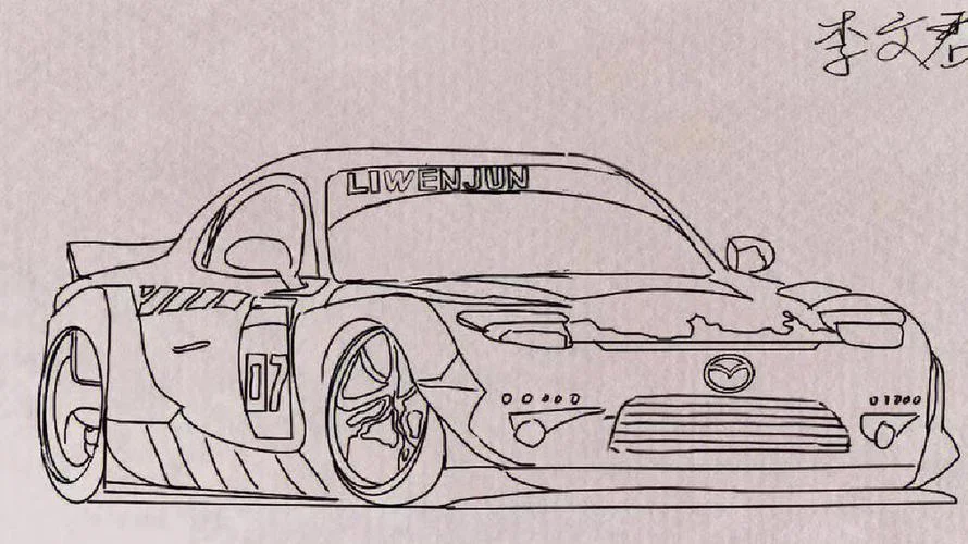 马自达车标简笔画_1