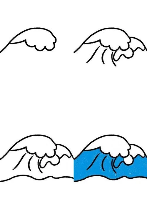 海浪图片简笔画图案_1