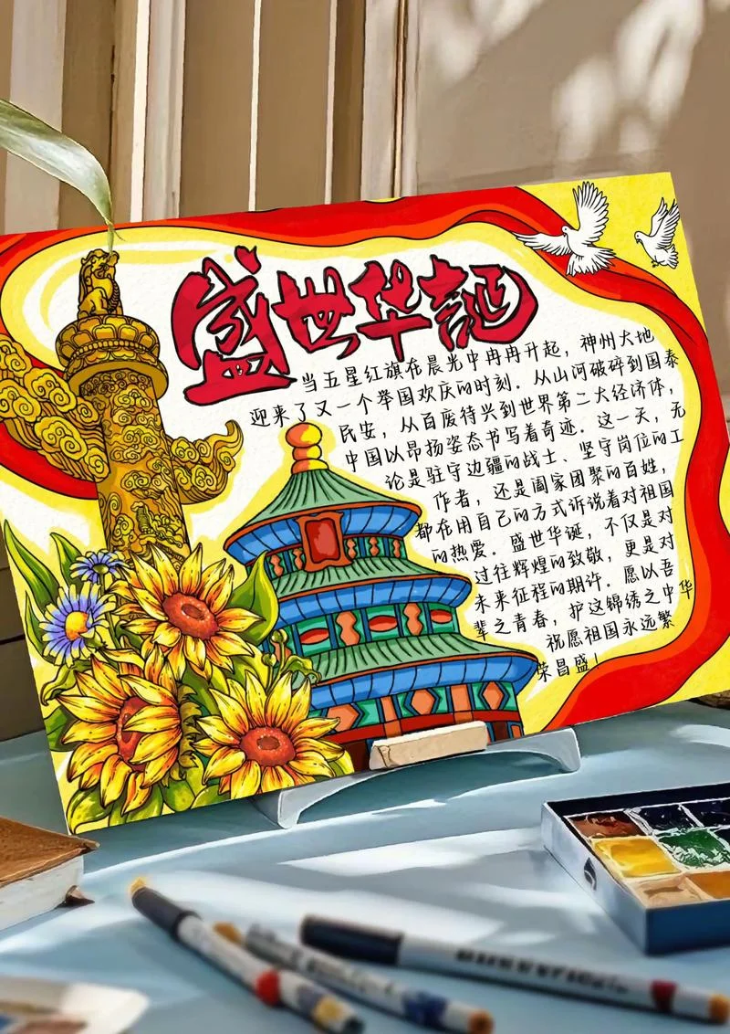 欢庆国庆手抄报高难度_2