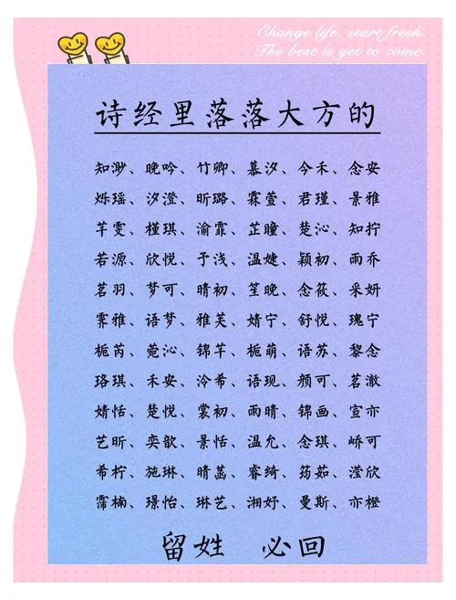 诗经楚辞起名女孩名字-诗经楚辞女孩独特名字