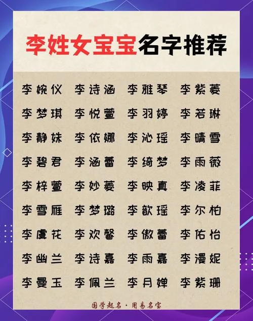 李姓女孩起名2019年_1