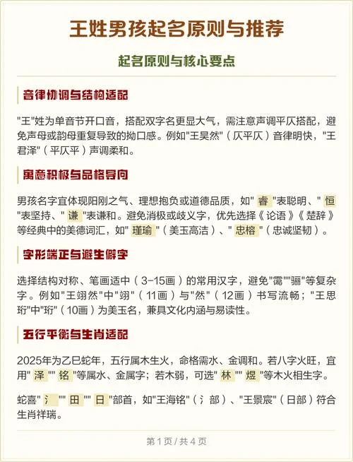 王姓100分数理起名-王姓满分数理名字