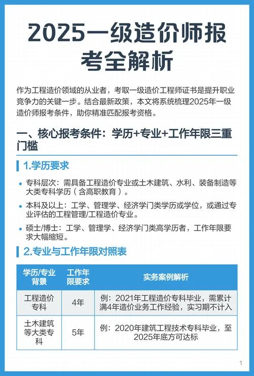报名一级造价师资料-一级造价师报考资料