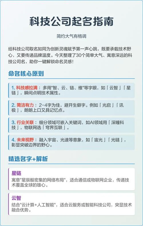 科技公司怎么起名-科技公司起名方案
