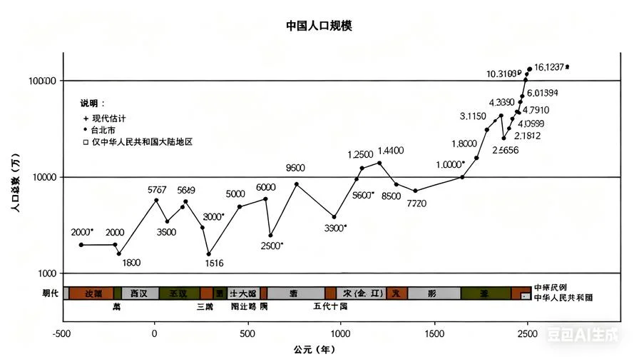 中国人口增长历史-中国人口历史增长