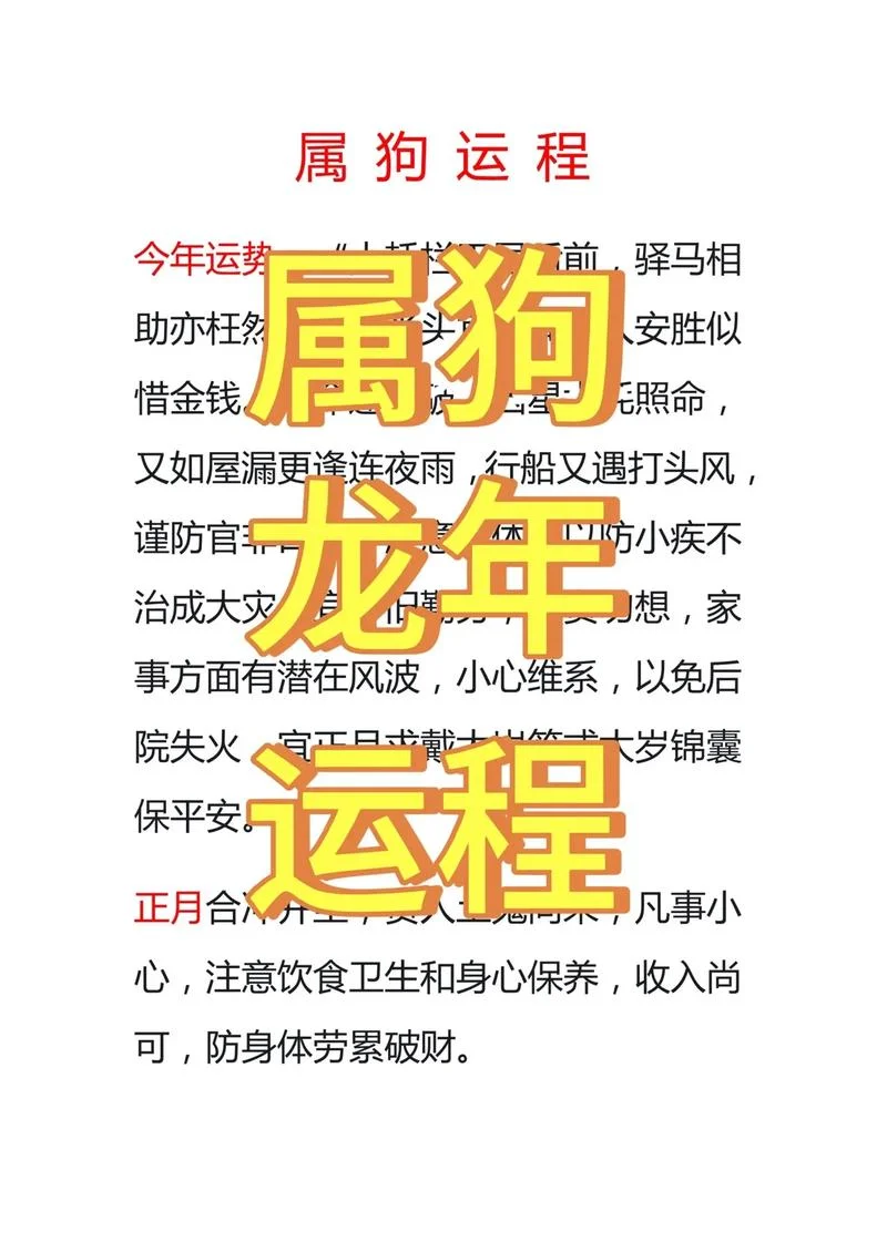生肖属狗的人运势-生肖狗人运势