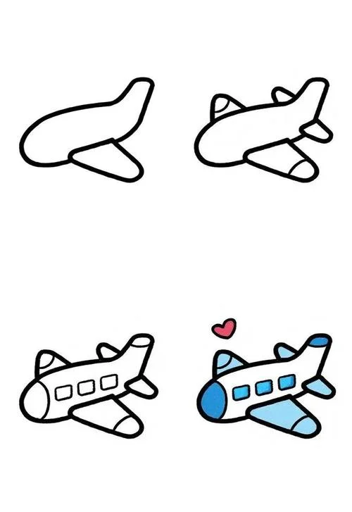 小飞机简笔画图片_2