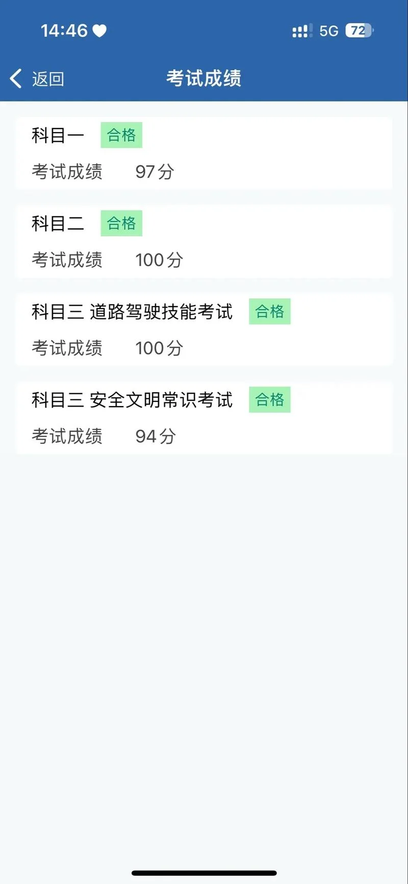 科目二考试成绩单图片_1