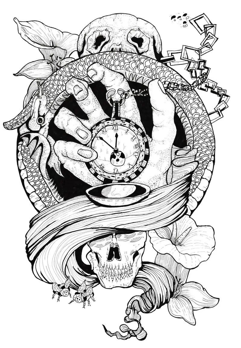 黑白简笔画装饰画_1
