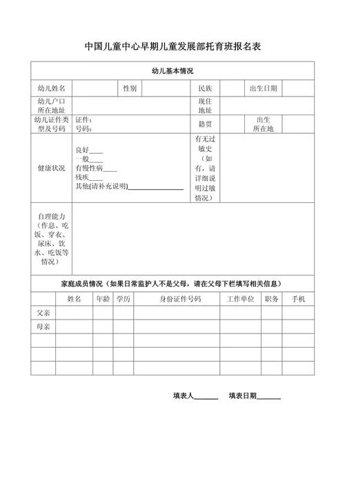 保育员报名表怎么填写_2