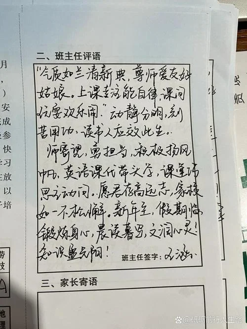高中学籍卡评语班主任-高中学籍卡评语班主任