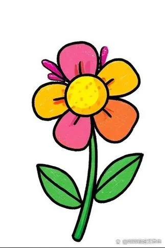花朵图片简笔画带颜色_2