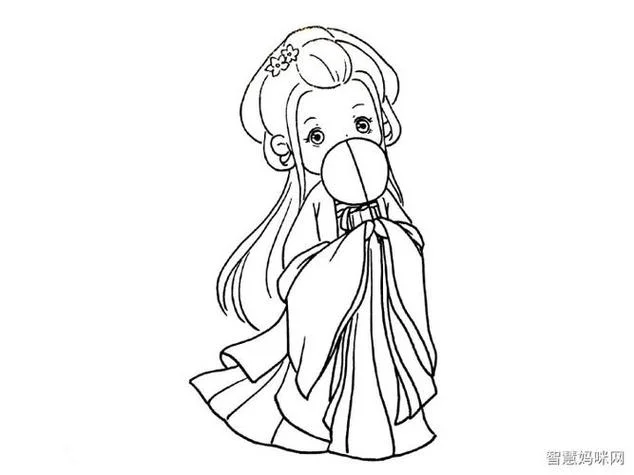 古代女子简笔画_1