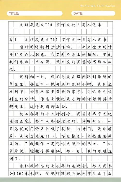 初三写人叙事作文700字-初三写人叙事作文 700 字