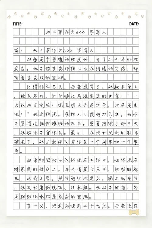 初一作文写人篇600字-初一作文写人 600 字
