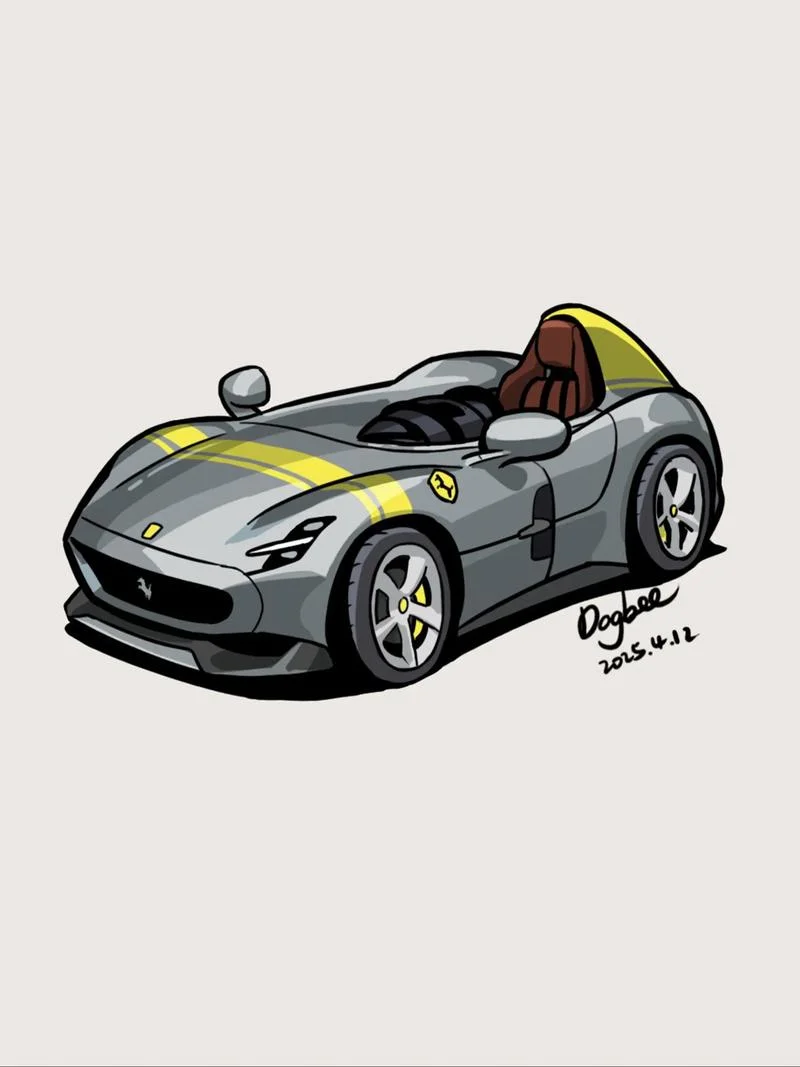 法拉利跑车简笔画_2