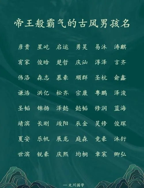 男孩起名阳刚霸气高贵的名字_1