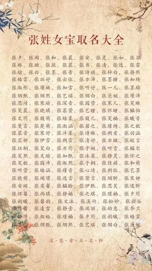 女孩起名张子什么好听_1