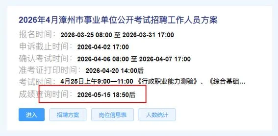 漳州事业单位成绩查询-漳州事业单位成绩查询