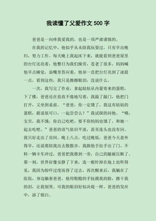 感悟父爱作文500字_2