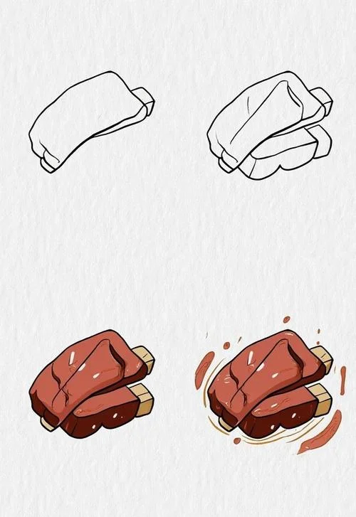 红烧肉简笔画图片大全_1
