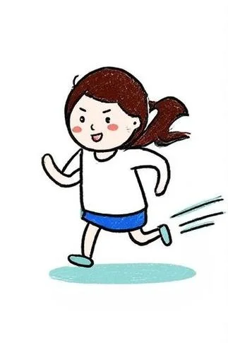 简笔画跑步小姑娘_1