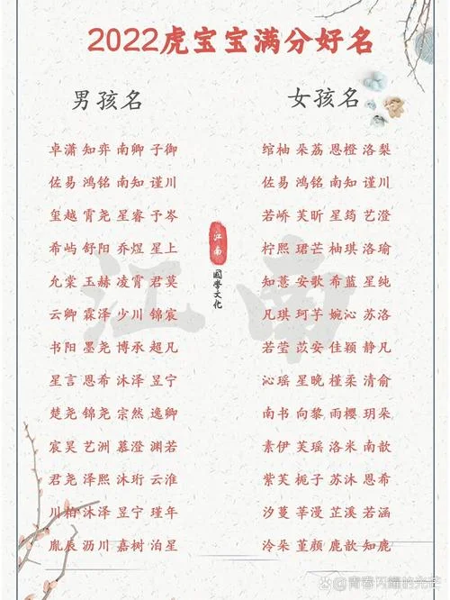 2022年属虎宝宝起名字_1