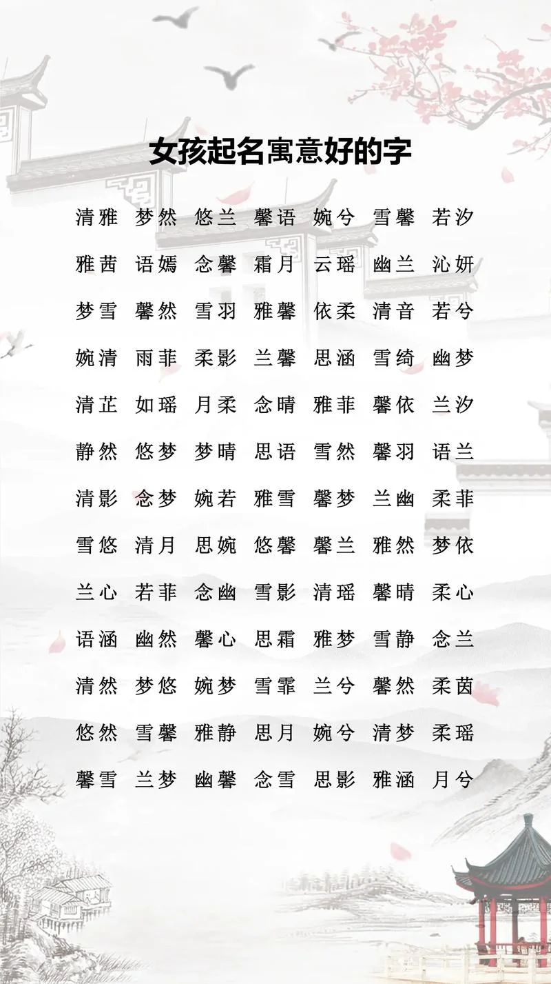 岳姓女孩起名字-岳姓女孩取名