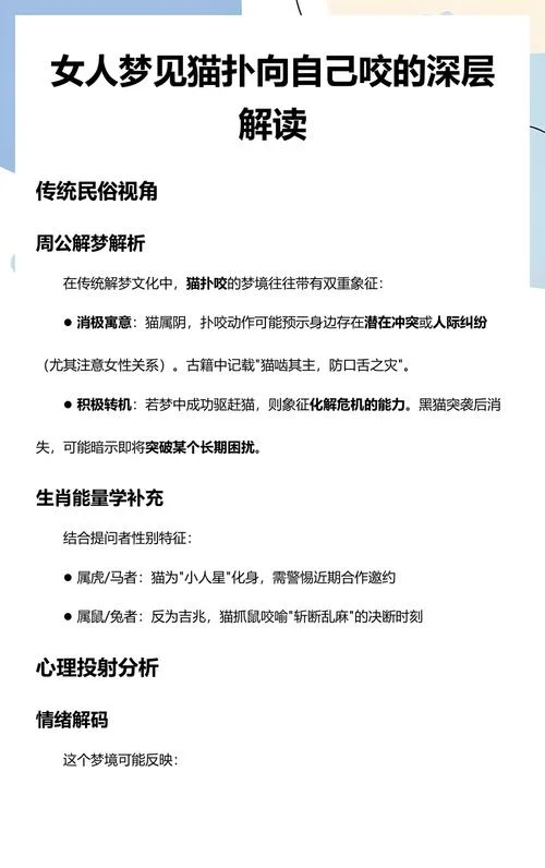 梦见让猫给咬了-梦遭猫咬