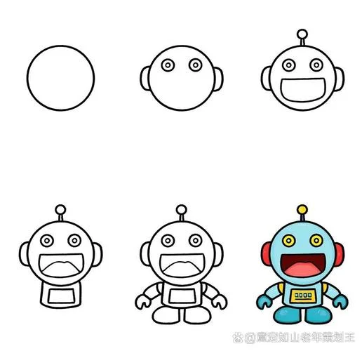机器人简笔画儿童可爱_1