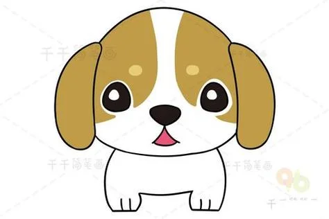 狗图片简笔画可爱彩色_1
