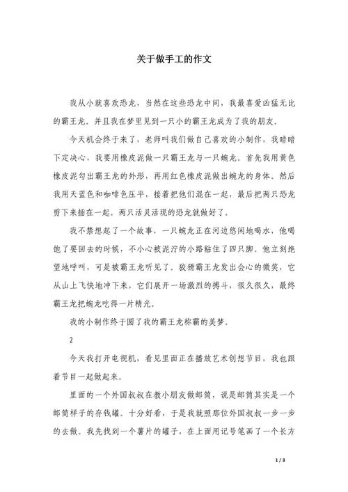 手工制作感悟和心得_1