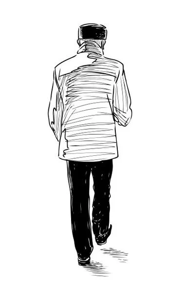 中年男人背影简笔画_2