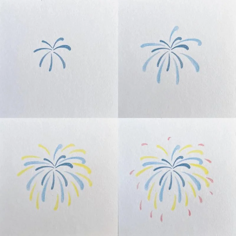 好看的烟花简笔画_2