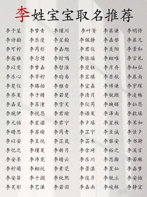 姓氏李起名_2