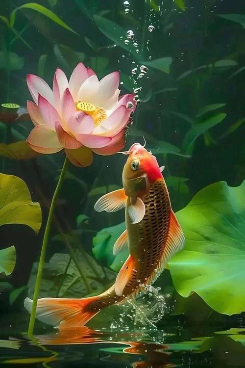 梦见鲤鱼跳出水面_1