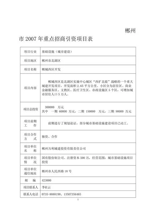 招商引资项目书_1