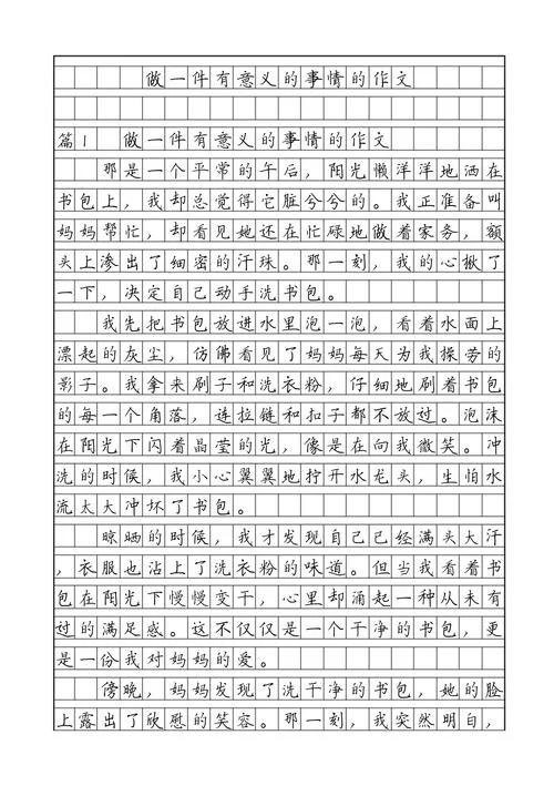 写一件有意义的事作文-有意义事作文