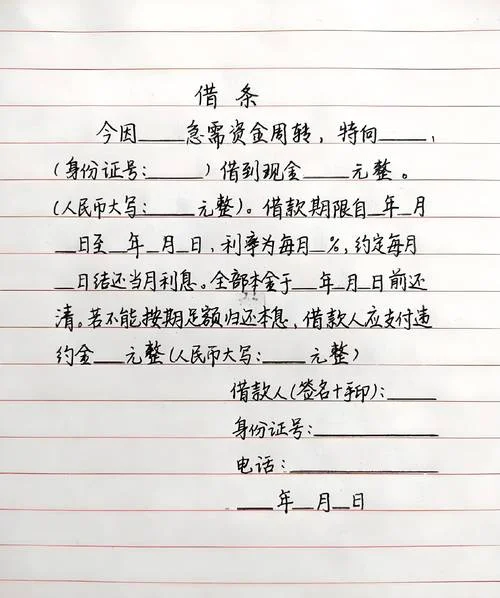 怎么写借条模板_1