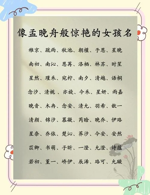 孟姓女孩起名字好听-孟姓女孩取吉祥名