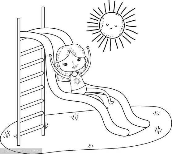 小朋友在幼儿园玩的简笔画_2