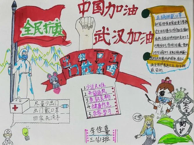 战疫手抄报简单_1
