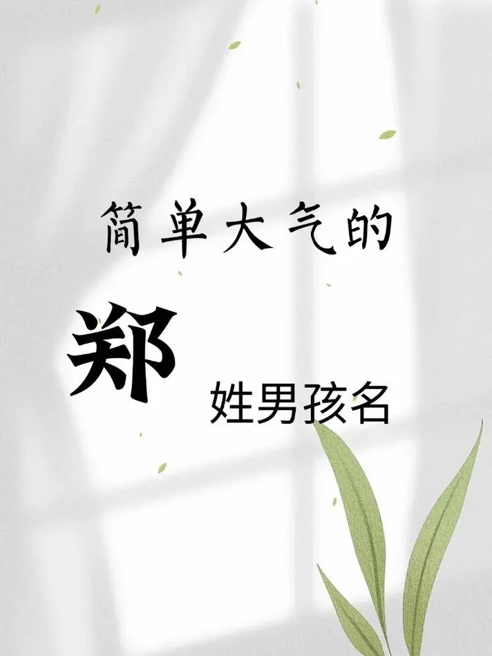 姓郑起名大全_1