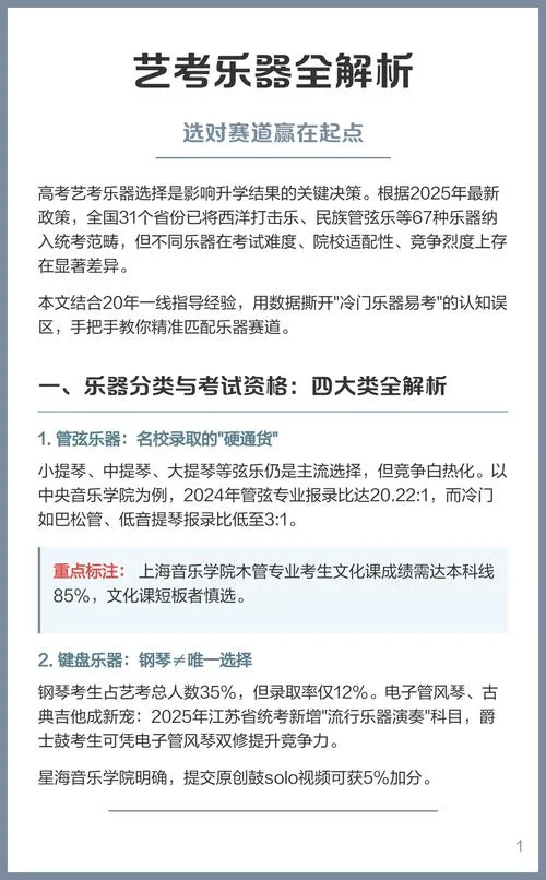 艺考乐器类有哪些科目_2