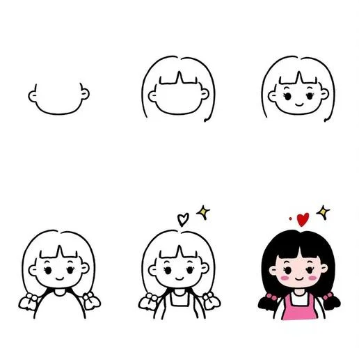 简笔画大全人物女孩_1