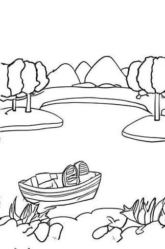 小湖泊的简笔画_2