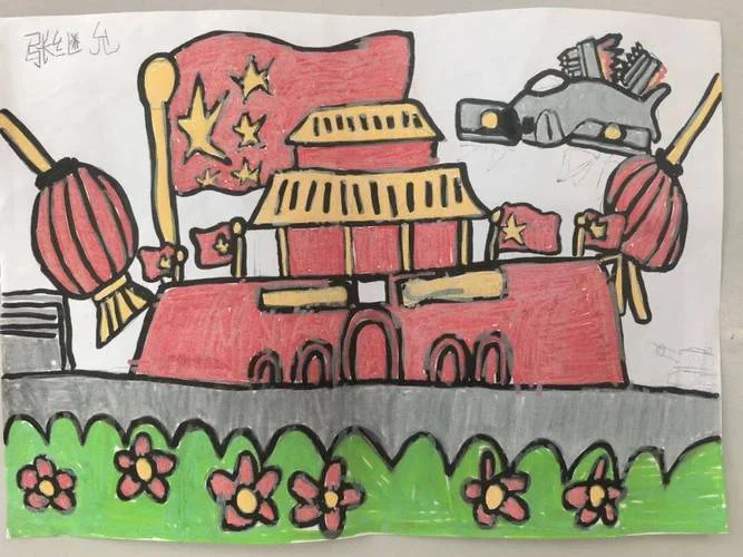 北京天安门简笔画超大_2