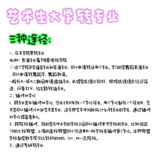 艺术生考大学后转专业_2
