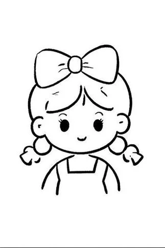 人物简笔画呆萌女_2